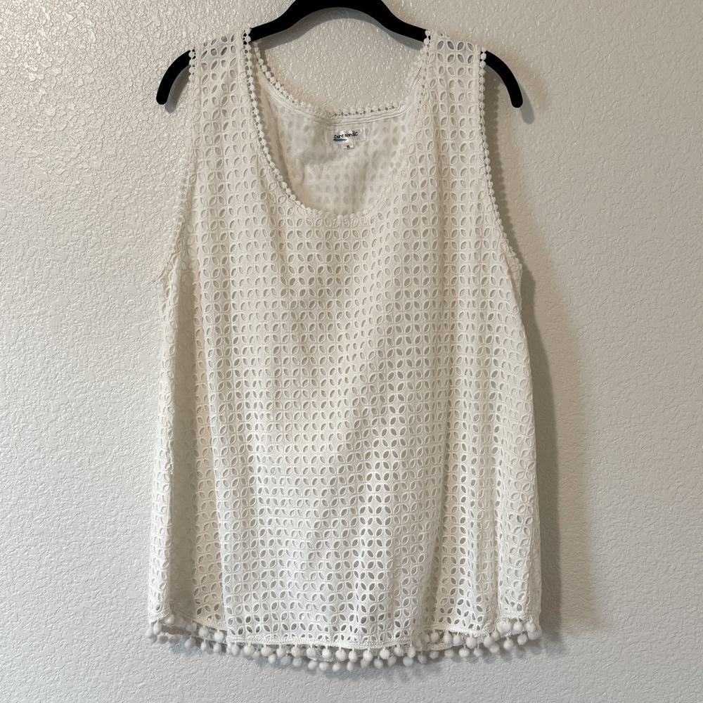 Pure Nordic Cotton Eyelet Sleeveless Tank